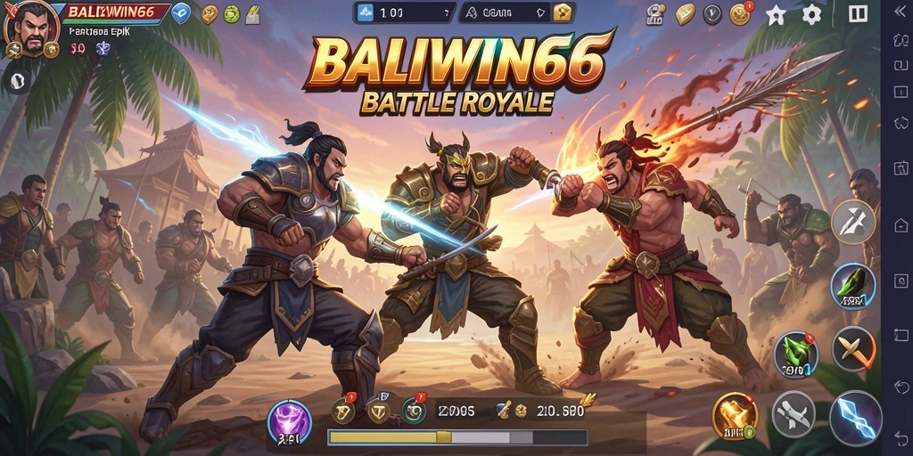 Gameplay seru dan mendebarkan dalam BALIWIN66 di medan perang Battle Royale.
