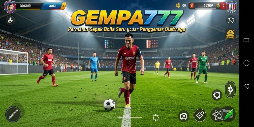 Gameplay GEMPA777 yang menampilkan pertandingan sepak bola yang realistis dan mendebarkan.