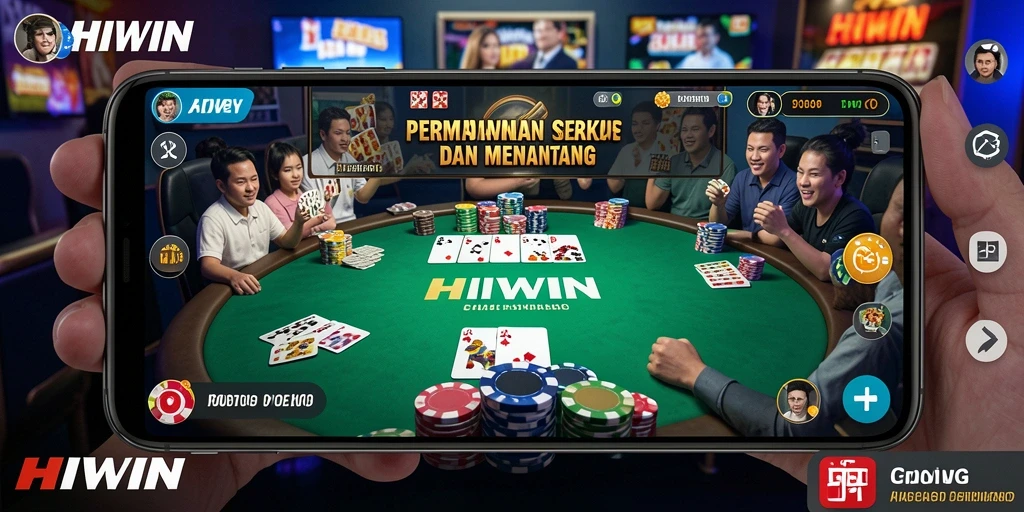 Tampilan gameplay HIWIN yang seru dan mendebarkan saat bermain poker.