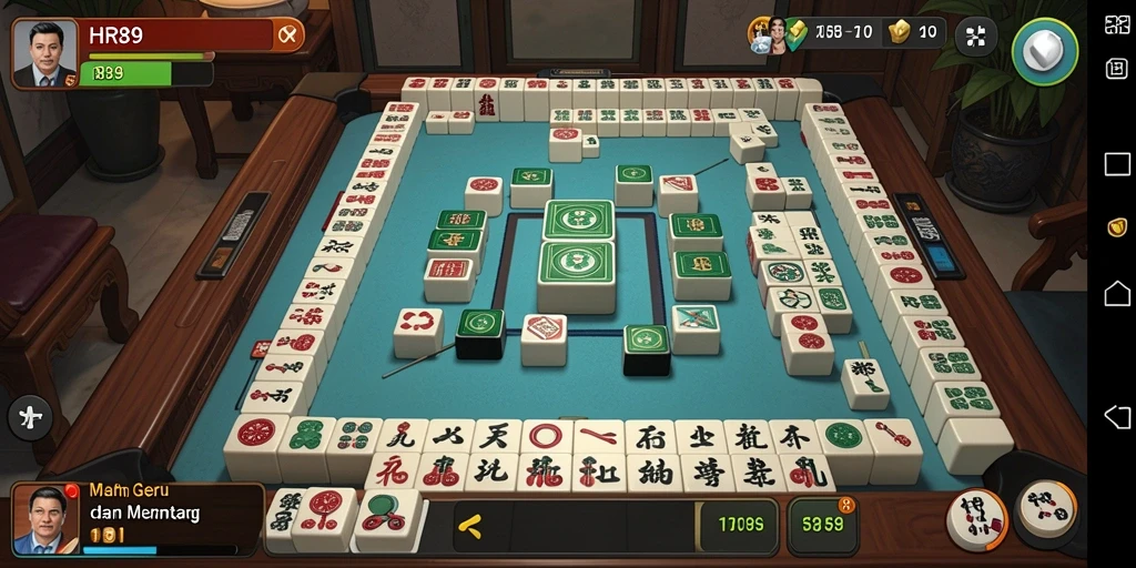 Tangkapan layar HR89 menampilkan gameplay seru Mahjong yang menantang.