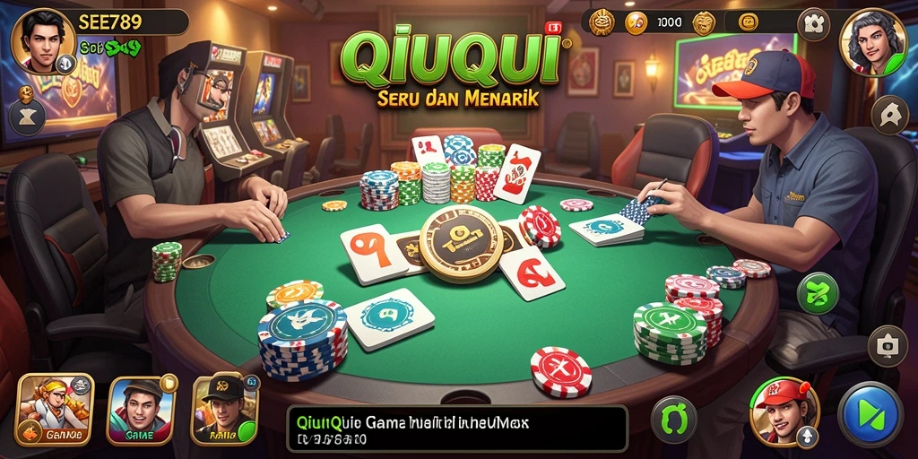 Screenshot menunjukkan gameplay menegangkan QiuQiu.